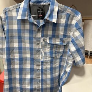 Wrangler‎ Shirt Mens L All Terrain Gear Button Short Sleeve Hiking Western